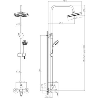 Душевая стойка Decoroom хром DR21070 Душевая стойка Decoroom хром DR21070