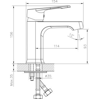 Смеситель для раковины Decoroom хром DR23011 Смеситель для раковины Decoroom хром DR23011