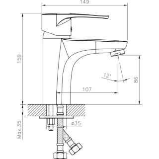 Смеситель для раковины Decoroom хром DR70011 Смеситель для раковины Decoroom хром DR70011