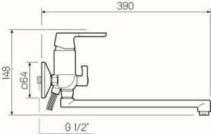 Смеситель для ванны с душем РМС SL123W-006E белый