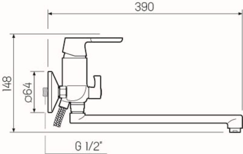 Смеситель для ванны с душем РМС SL123W-006E белый