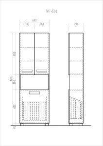 Vigo Plaza П17К-600 Пенал с бельевой корзиной 60 см