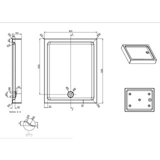 Душевой поддон Azario ONTARIO P1912 R/L Душевой поддон Azario ONTARIO P1912 R/L
