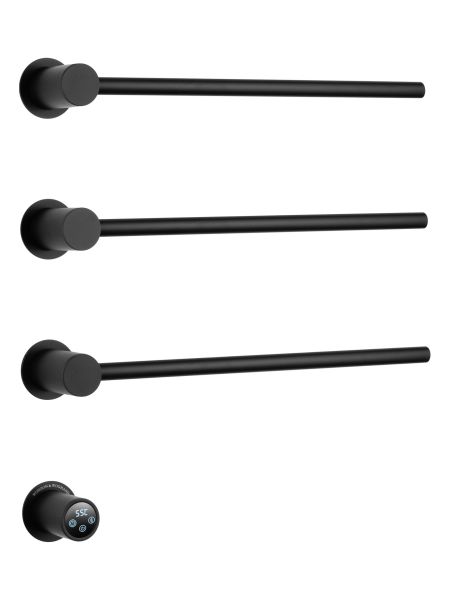 Полотенцесушитель электрический встраиваемый Wonzon & Woghand Hamburg WW-AL313-MB 46x57 см с внутренней частью чёрный матовый