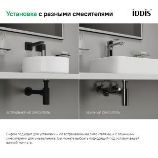 Бутылочные сифоны для раковины IDDIS Оптима Хоум (Optima Home) OPTBL00i84 чёрный матовый