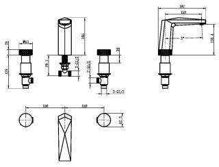 Смеситель для раковины Boheme Venturo 150-WG-ICE белый/золото Смеситель для раковины Boheme Venturo 150-WG-ICE белый/золото