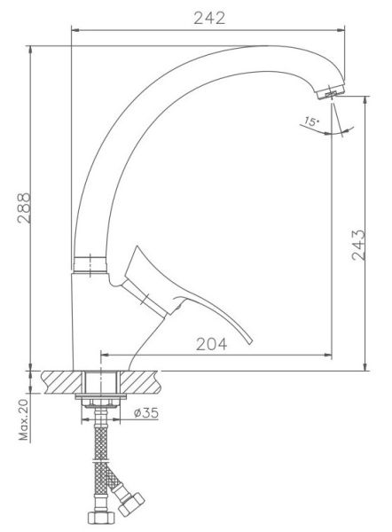 Смеситель для кухни Haiba HB4101-2 хром
