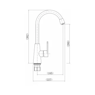 Смеситель для кухни PLStart PL4001-26 хром,серый мрамор
