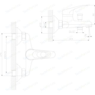 Смеситель для ванны Decoroom с ручным душем хром DR37035 Смеситель для ванны Decoroom с ручным душем хром DR37035