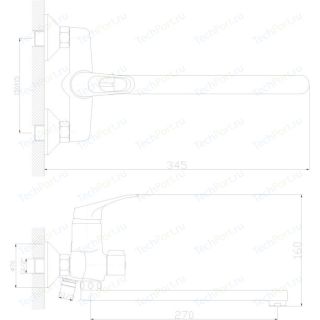 Смеситель для ванны Decoroom с ручным душем хром DR37043 Смеситель для ванны Decoroom с ручным душем хром DR37043