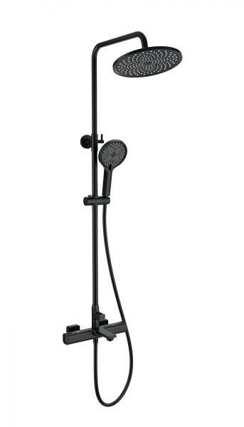 Душевая стойка Wonzon & Woghand Solid WW-C3011-A-MB с термостатом чёрный матовый