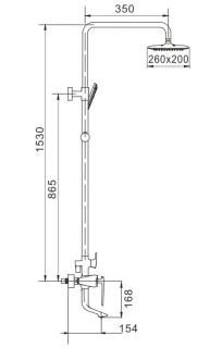 Душевая стойка Rose R1336H чёрный матовый Душевая стойка Rose R1336H чёрный матовый
