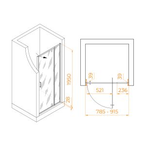 Душевая дверь RGW PA-008B 350800889-14 80см чёрный