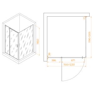 Душевой уголок RGW PA-078B (RGW PA-008B + Z-050-2B) 350807811-14 110x120см чёрный