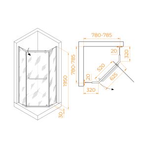 Душевой уголок RGW PA-081B 35088188-14 80x80см чёрный