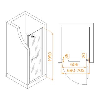 Душевая дверь RGW PA-103B 020810307-24c 70 см профиль чёрный стекло матовое-сатинат