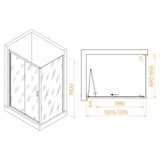 Душевой уголок RGW PA-142 PA-21+Z-050-5 060814229-11 120x90 см профиль хром стекло прозрачное