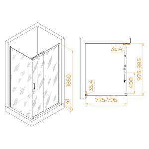 Душевой уголок RGW PA-145 020814580-11 80x100см хром