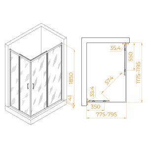 Душевой уголок RGW PA-146B 020814682-14 80x120см чёрный