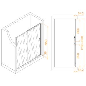 Душевая дверь RGW PA-14Gb 41081418-16 180см брашированное золото