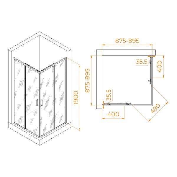 Душевой уголок RGW PA-31B 02083199-14 90x90см чёрный