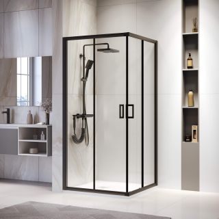 Душевой уголок RGW PA-39B 03083988-14 80x80 см профиль чёрный стекло прозрачное