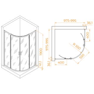 Душевой уголок RGW PA-51B 02085100-14 100x100см чёрный