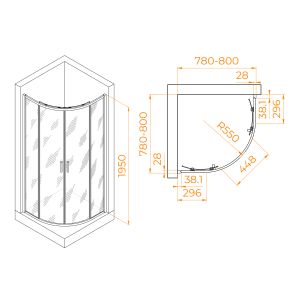 Душевой уголок RGW PA-52B 03085288-14 80x80см чёрный