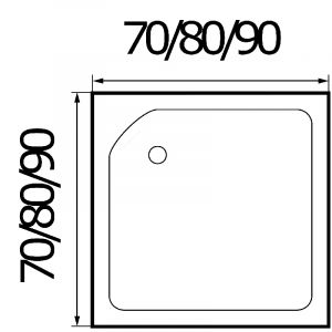 Душевой поддон  RIVER  80*80*26  квадрат