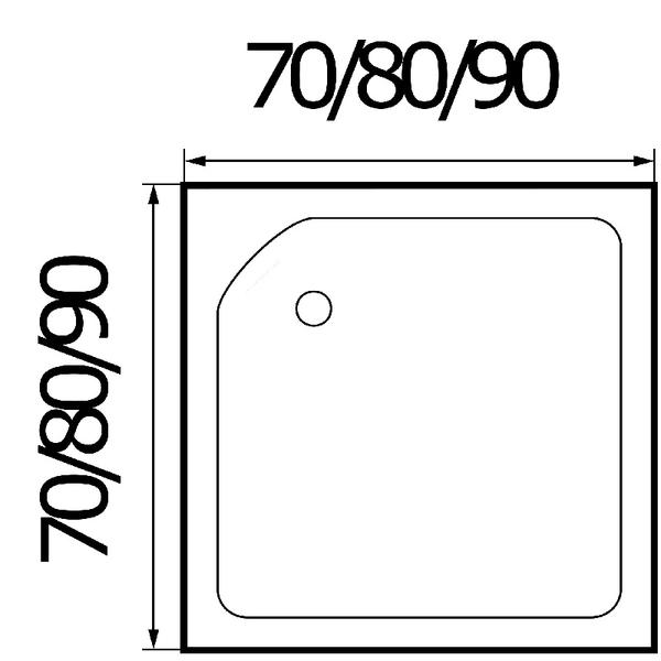 Душевой поддон  RIVER  80*80*26  квадрат