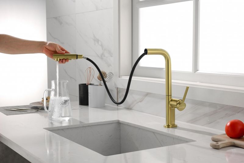 Смеситель для кухни Paulmark Neo Ne214419-BG брашированное золото