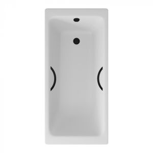 Ванна чугунная Delice Parallel DLR220502RB 170х80 с черными матовыми ручками