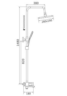 Душевая стойка Shevanik S9036F белый/хром Душевая стойка Shevanik S9036F белый/хром