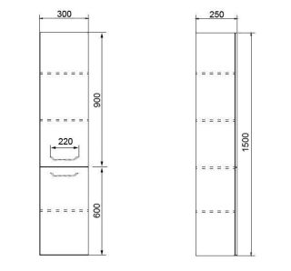 Пенал подвесной Azario Ника CS00080414 30 см белый глянец