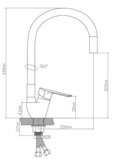Смеситель для кухни BOOU B8274-10F-E307A хром/чёрный Смеситель для кухни BOOU B8274-10F-E307A хром/чёрный