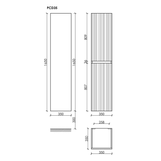 Шкаф-пенал подвесной Sancos Код (Code) PCD35W 35 см белый
