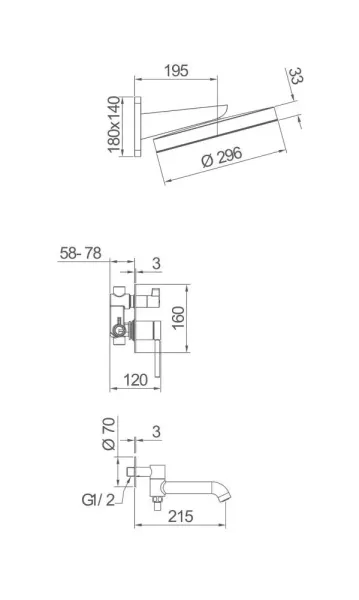 Душевой комплект Gappo G7106 хром