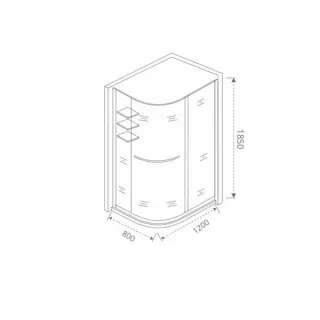 Душевое ограждение Good Door Pandora R-120-C-CH 120*80 профиль хром, стекло прозрачное