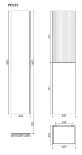 Пенал подвесной Sancos Delta PDL35W 35см дуб светлый/белый Пенал подвесной Sancos Delta PDL35W 35см дуб светлый/белый