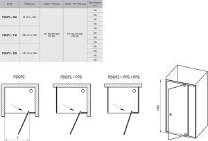 Душевая дверь Ravak Pivot PDOP2-120 03GG0C00Z1 Transparent профиль хром