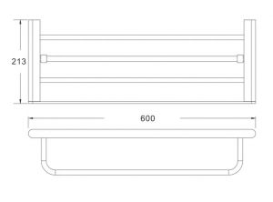 Полка для полотенец Rose RG1708T 60см пепельный