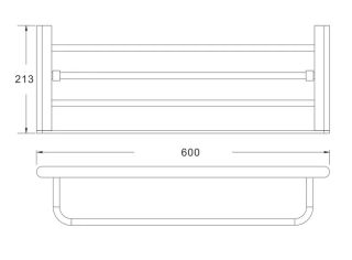 Полка для полотенец Rose RG1708T 60см пепельный Полка для полотенец Rose RG1708T 60см пепельный