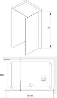 Перегородка для душа RGW WA-002 Перегородка для душа RGW WA-002