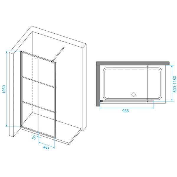 Перегородка для душа RGW WA-111B