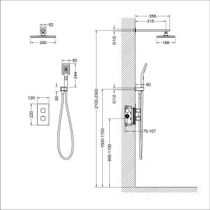 Душевая система Timo Petruma SX-5059/17SM с термостатом золото матовое