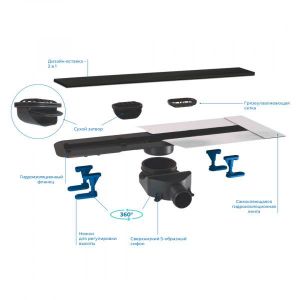 Душевой лоток Bettoserb Frameless 13701319 55 см чёрный матовый