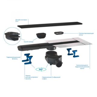 Душевой лоток BETTOSERB 13701319 Frameless Matte Black 550 Душевой лоток BETTOSERB 13701319 Frameless Matte Black 550