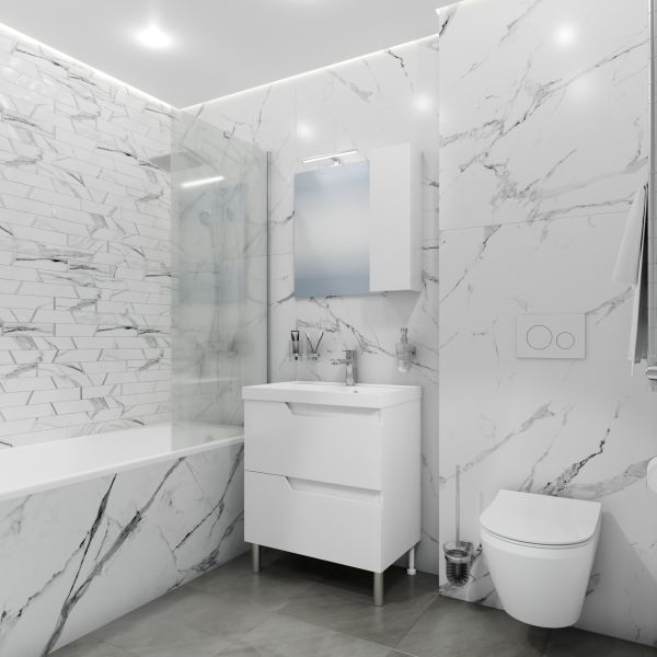 Напольная тумба под раковину Санта Антарес 700517 70 см белый глянец