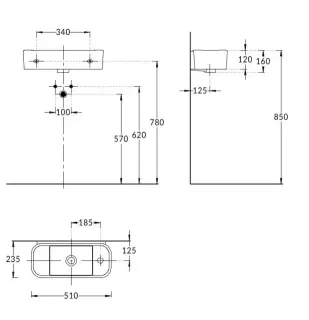 Раковина Kerama Marazzi Элеганс KMELWb51MWh1Rh 51 см белый матовый