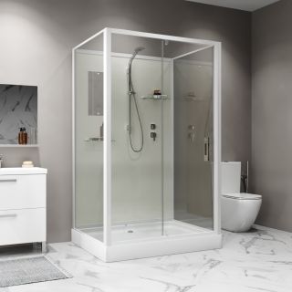 Душевая кабина Niagara Standart ST120/90/15Q/BK 120x90 см профиль белый стекло прозрачное